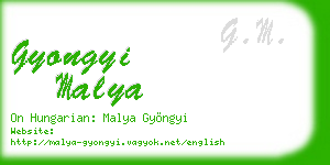 gyongyi malya business card
